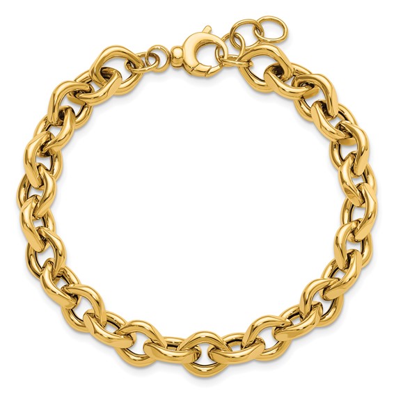 Leslie's 14K Polished Fancy Link with .5in ext. Bracelet