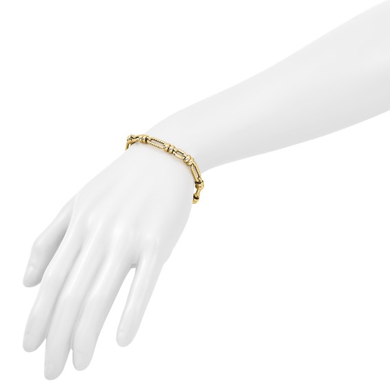 Leslie's 14K Polished and Twisted Fancy Link Bracelet