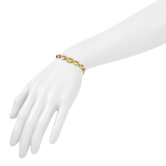 Leslie's 14K Polished  2-Strand Geometric Link with 1in ext. Bracelet