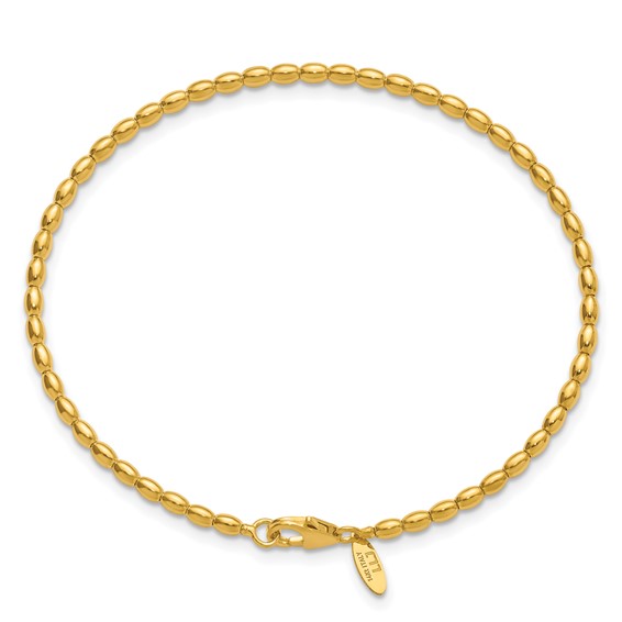 Leslie's 14K Polished Beaded Flexible Bangle