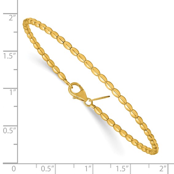 Leslie's 14K Polished Beaded Flexible Bangle