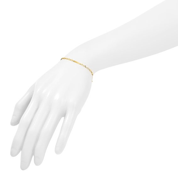 Leslie's 14K Polished and Diamond-cut Link and Bar Fancy Bracelet