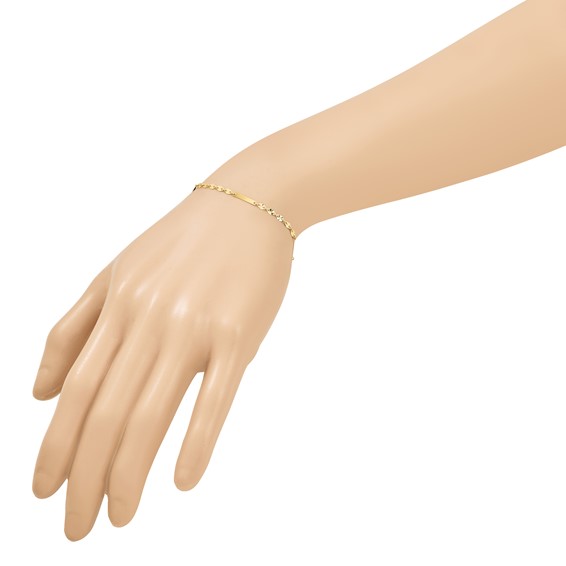 Leslie's 14K Polished and Diamond-cut Link and Bar Fancy Bracelet