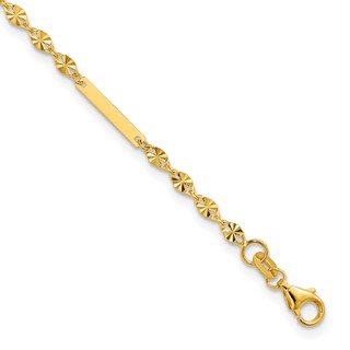 Leslie's 14K Polished and Diamond-cut Link and Bar Fancy Bracelet