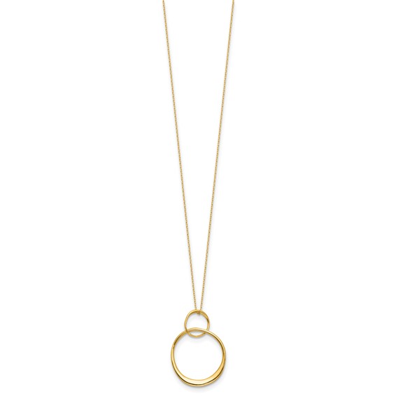 Leslie's 14K Polished Circles Pendant Necklace