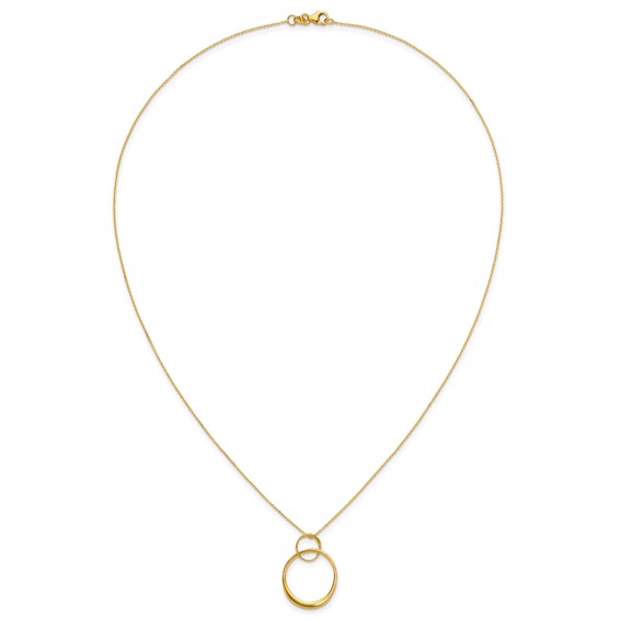 Leslie's 14K Polished Circles Pendant Necklace