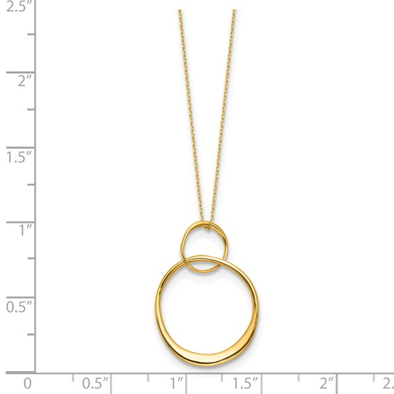 Leslie's 14K Polished Circles Pendant Necklace