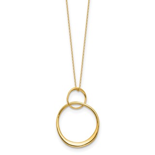 Leslie's 14K Polished Circles Pendant Necklace