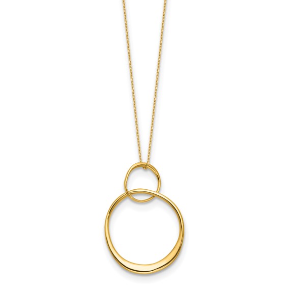 Leslie's 14K Polished Circles Pendant Necklace