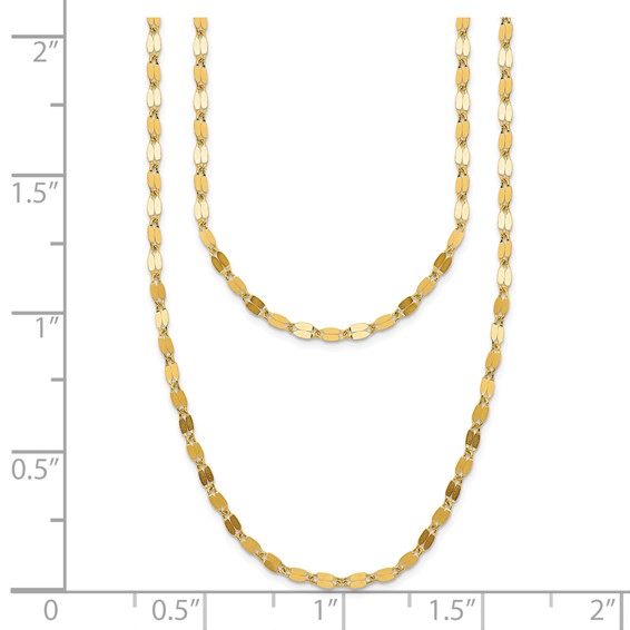 Leslie's 14K Polished Fancy 2-Strand Mirror Link Necklace