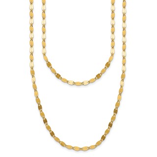 Leslie's 14K Polished Fancy 2-Strand Mirror Link Necklace