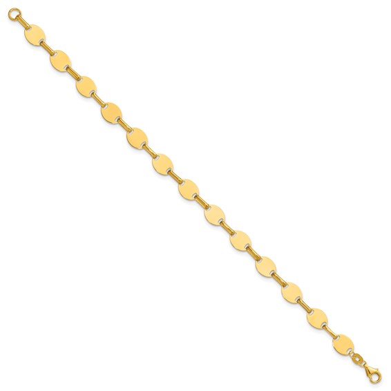 Leslie's 14K Polished Oval Disc Link Bracelet