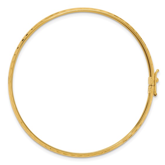 Leslie's 14K Polished Diamond-cut Flexible Bangle