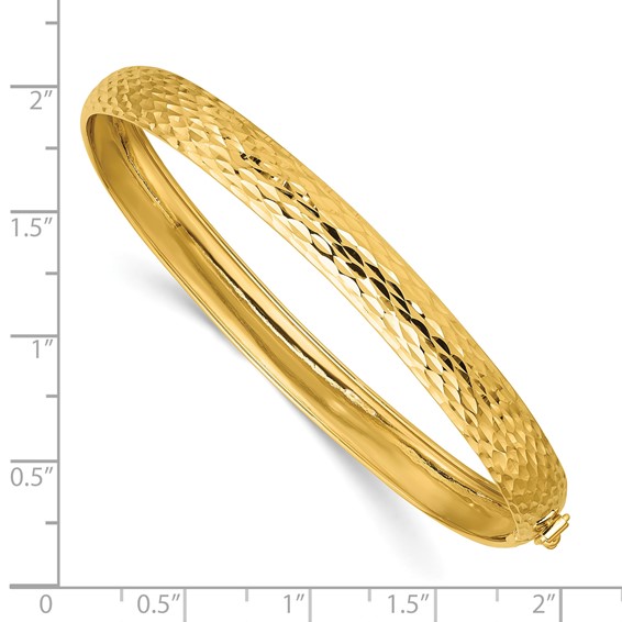 Leslie's 14K Polished Diamond-cut Flexible Bangle