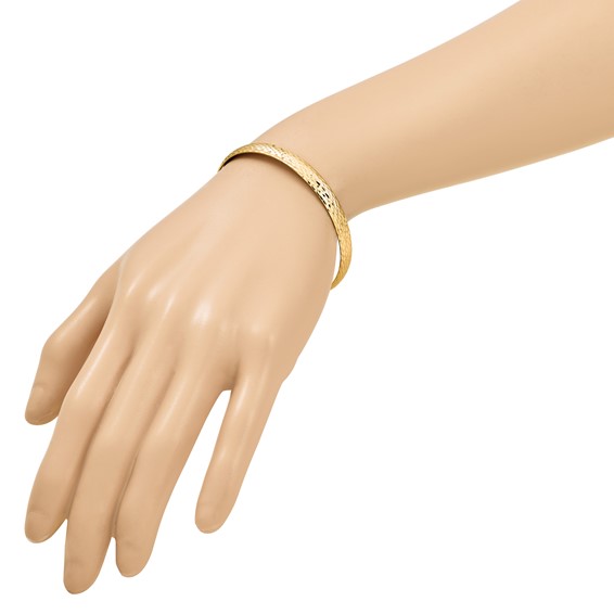 Leslie's 14K Polished Diamond-cut Flexible Bangle