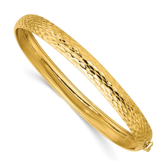 Leslie's 14K Polished Diamond-cut Flexible Bangle