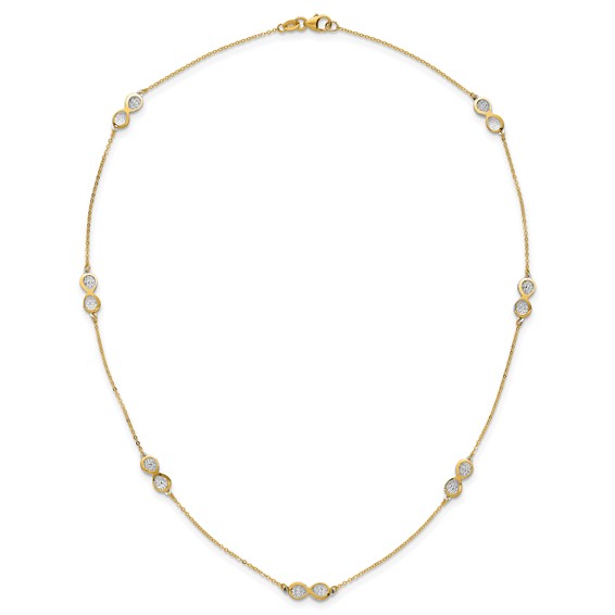 Leslie's 14K Polished w/White Rhodium D/C Infinity Station Necklace