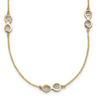 Leslie's 14K Polished w/White Rhodium D/C Infinity Station Necklace
