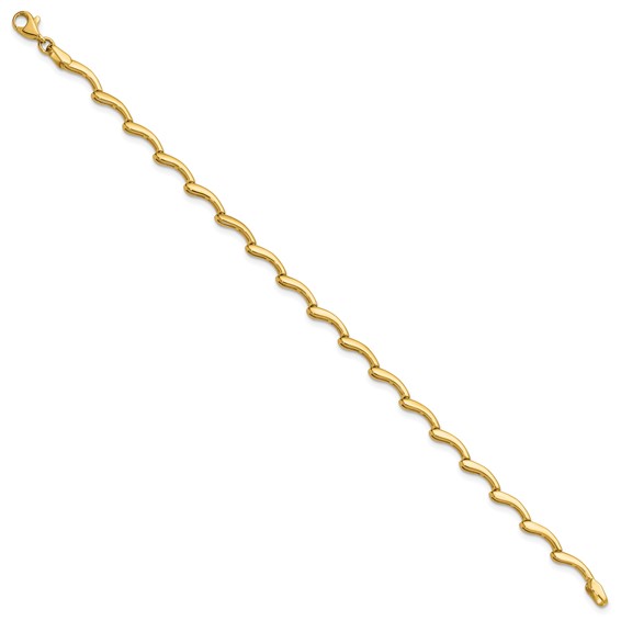Leslie's 14K Polished Fancy Wave Link Bracelet
