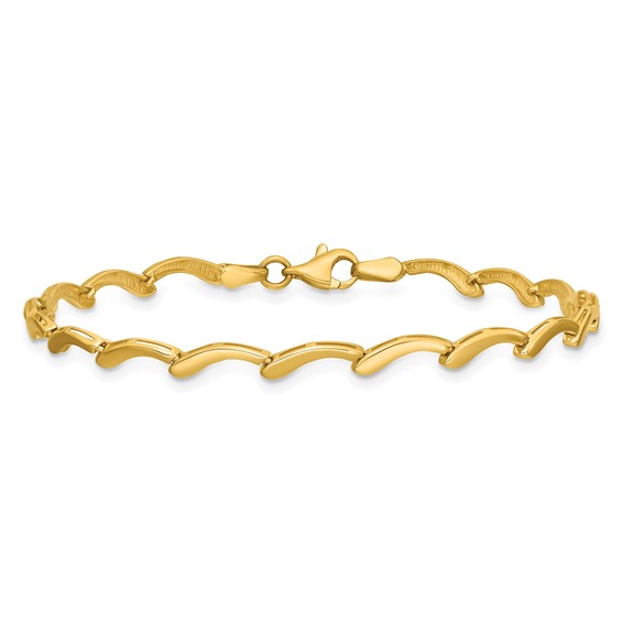 Leslie's 14K Polished Fancy Wave Link Bracelet