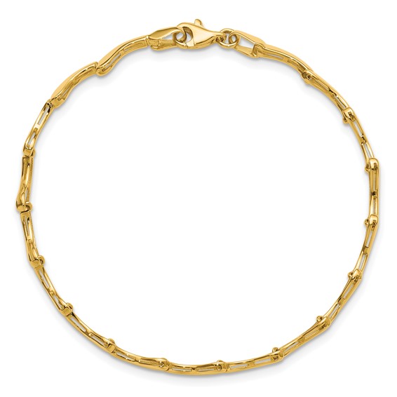 Leslie's 14K Polished Fancy Wave Link Bracelet
