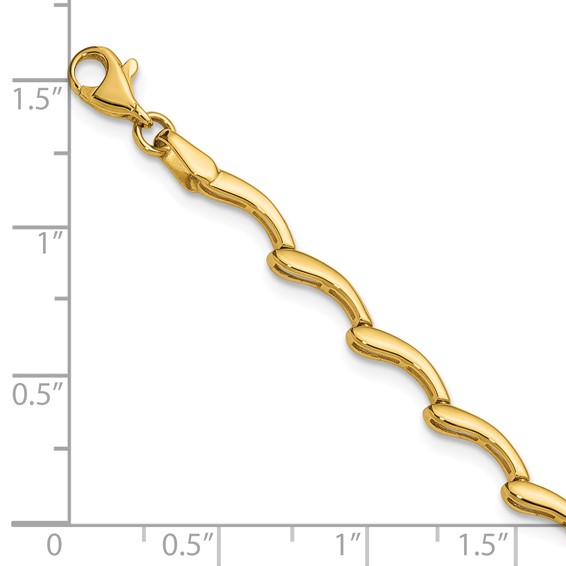 Leslie's 14K Polished Fancy Wave Link Bracelet