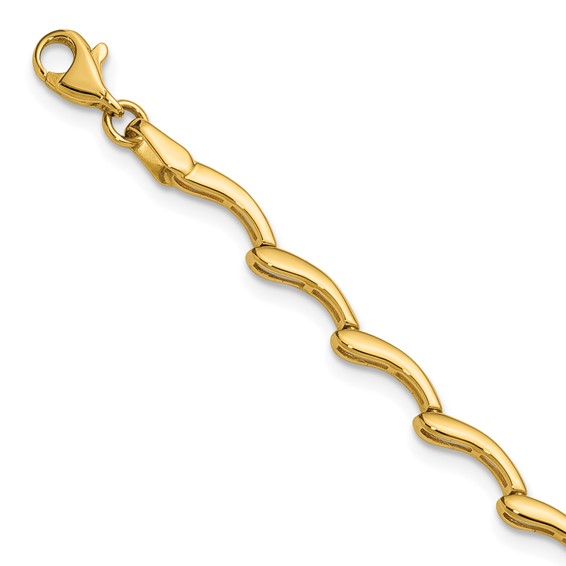 Leslie's 14K Polished Fancy Wave Link Bracelet