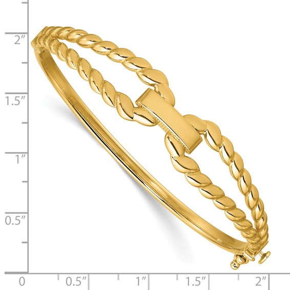 Leslie's 14K Polished Fancy Hinged Bangle