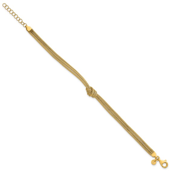 Leslie's 14K Polished and Textured Knot w/1in ext. Bracelet