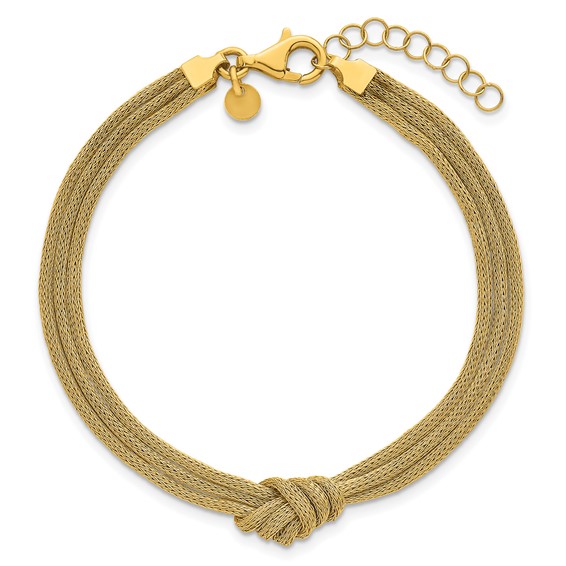 Leslie's 14K Polished and Textured Knot w/1in ext. Bracelet