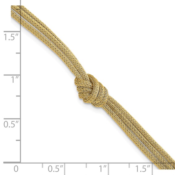 Leslie's 14K Polished and Textured Knot w/1in ext. Bracelet