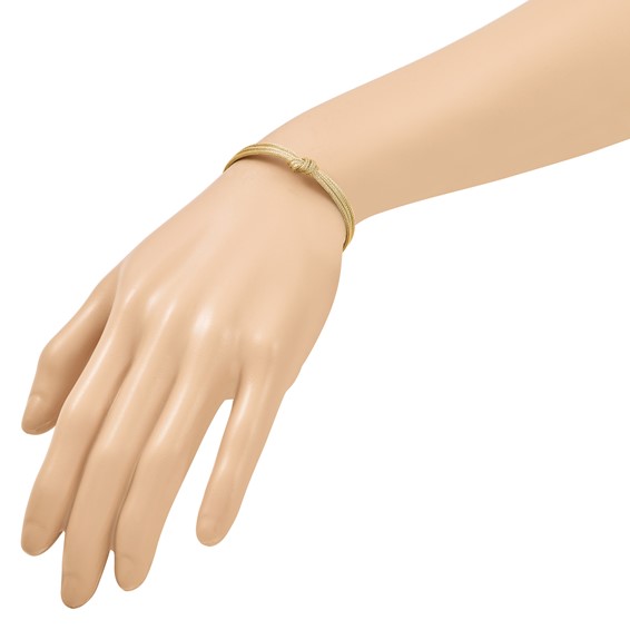 Leslie's 14K Polished and Textured Knot w/1in ext. Bracelet