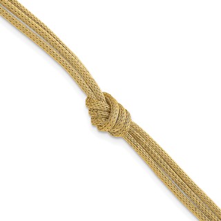 Leslie's 14K Polished and Textured Knot w/1in ext. Bracelet