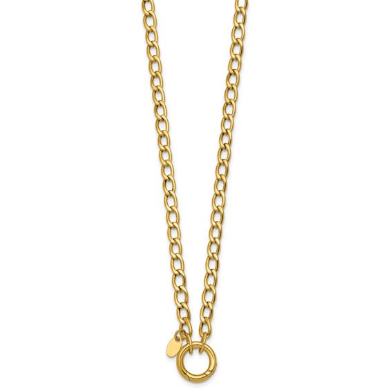 Leslie's 14K Polished Circle Push Clasp Fancy Link Necklace