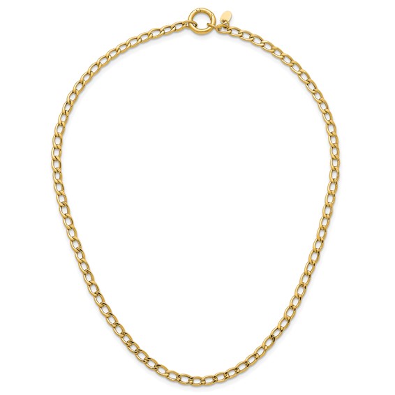 Leslie's 14K Polished Circle Push Clasp Fancy Link Necklace