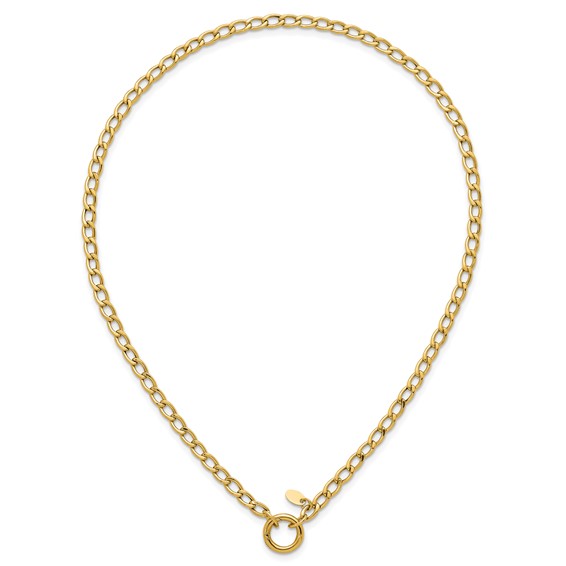 Leslie's 14K Polished Circle Push Clasp Fancy Link Necklace