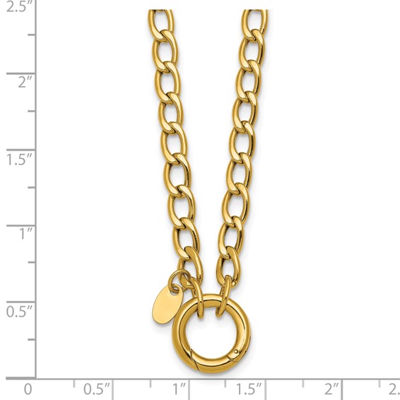Leslie's 14K Polished Circle Push Clasp Fancy Link Necklace