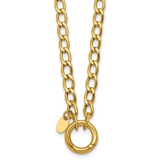 Leslie's 14K Polished Circle Push Clasp Fancy Link Necklace
