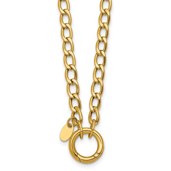 Leslie's 14K Polished Circle Push Clasp Fancy Link Necklace