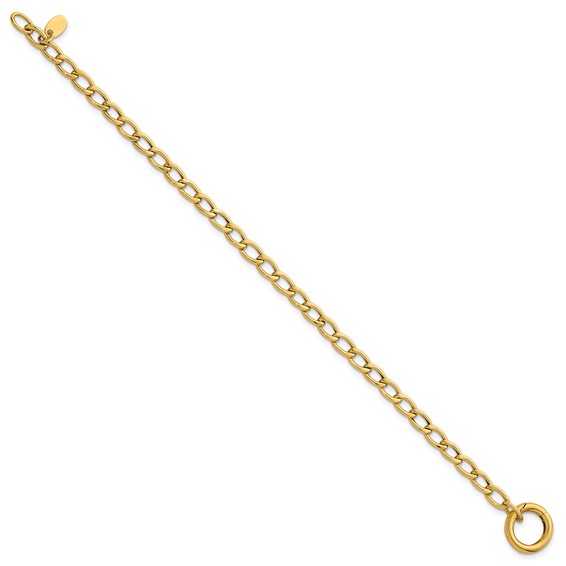 Leslie's 14K Polished Circle Push Clasp Fancy Link Bracelet