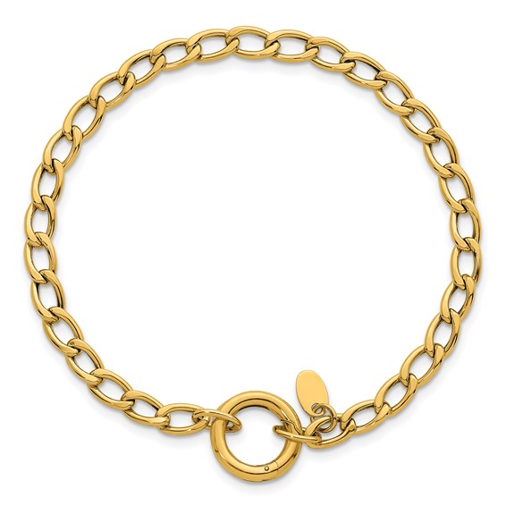 Leslie's 14K Polished Circle Push Clasp Fancy Link Bracelet