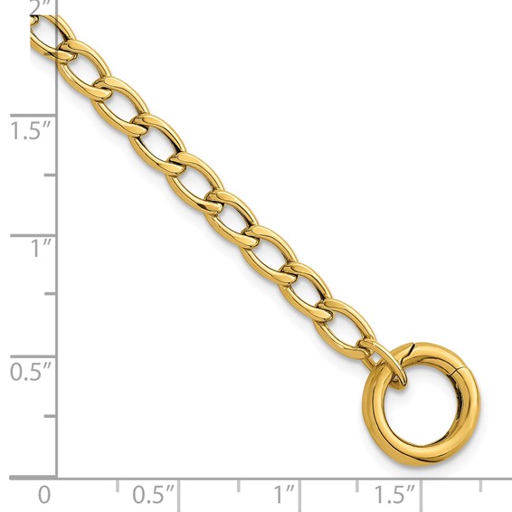 Leslie's 14K Polished Circle Push Clasp Fancy Link Bracelet