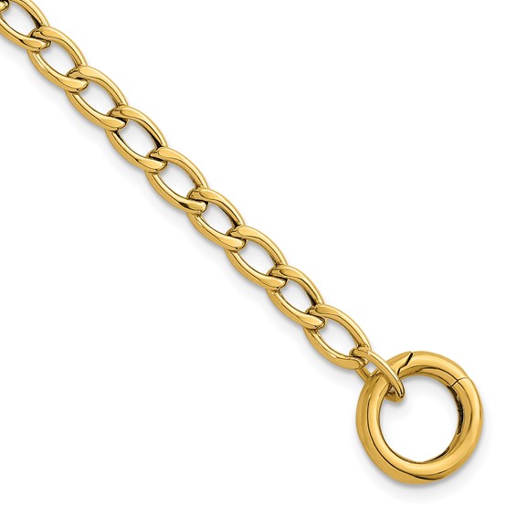 Leslie's 14K Polished Circle Push Clasp Fancy Link Bracelet