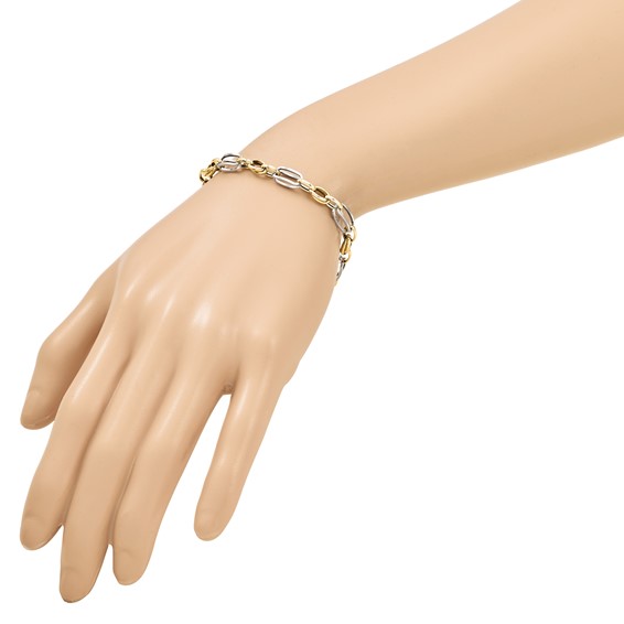 Leslie's 14K with White Rhodium Fancy Link Bracelet