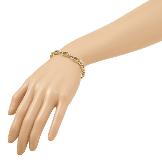 Leslie's 14K Two-tone Polished Fancy Link Bracelet