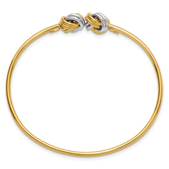 Leslie's 14K with Rhodium Polished Love Knot Flexible Cuff Bangle