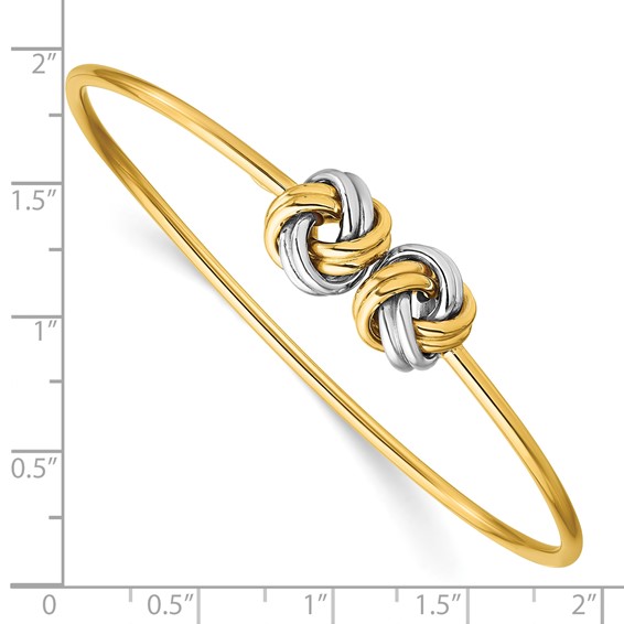 Leslie's 14K with Rhodium Polished Love Knot Flexible Cuff Bangle