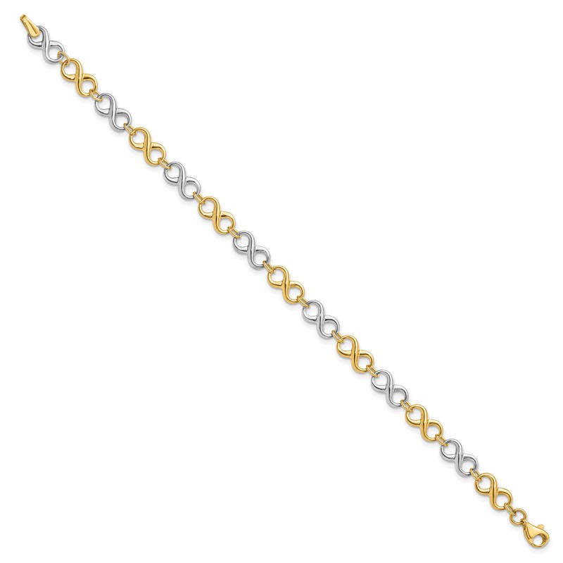 14K Two-tone Polished Bracelet