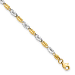Leslie's 14K Two-tone Polished Fancy Link Bracelet