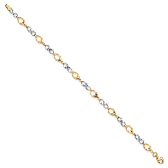 Leslie's 14K Two-tone Polished Bracelet